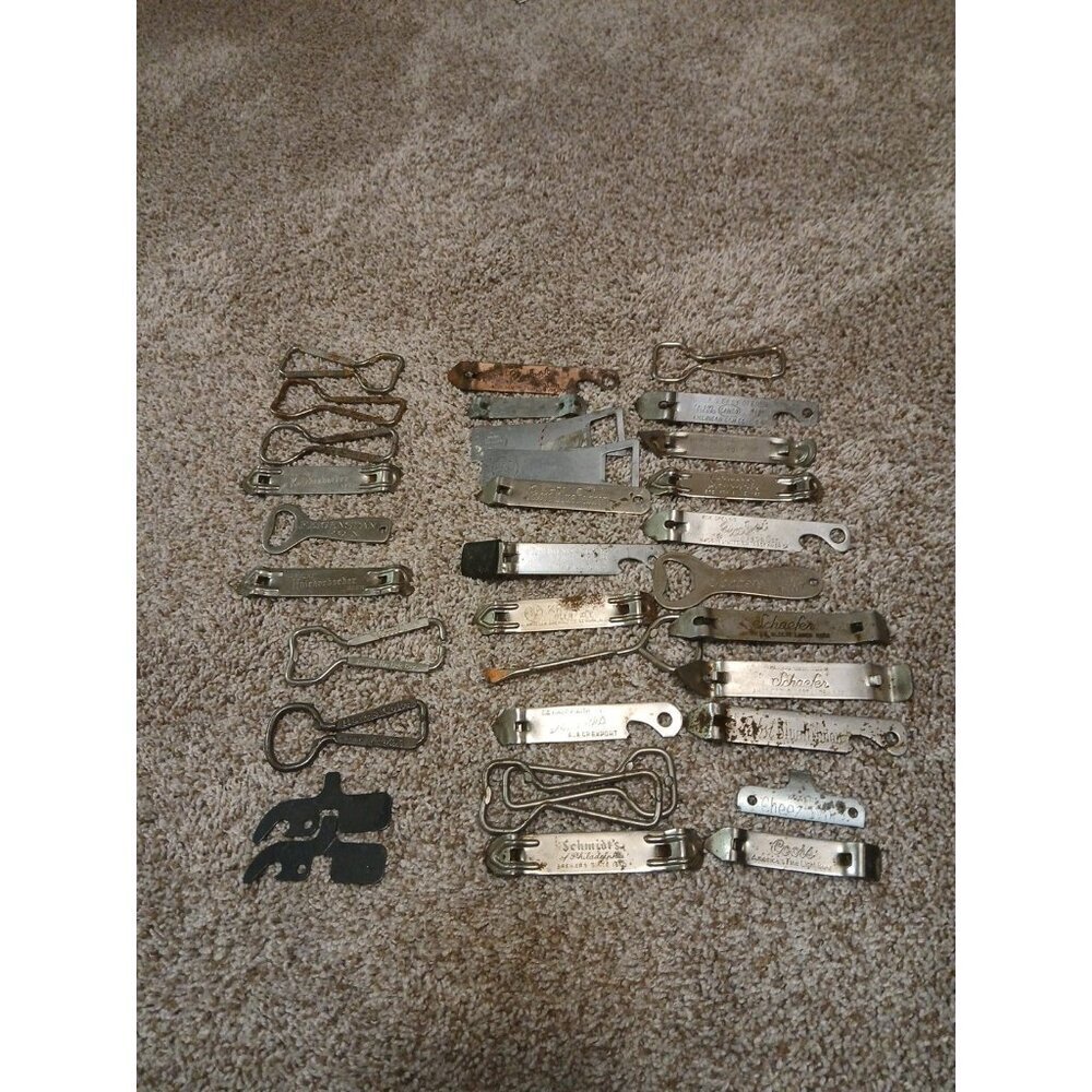 Vintage Lot Of 33 Beer Can/Bottle Openers Schmidt’s, Schaefer, Coke Cola‎ Etc